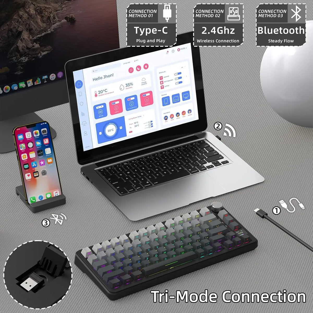 ATTACK SHARK X85Pro Wireless Mechanical Keyboard - BaseMaxCore