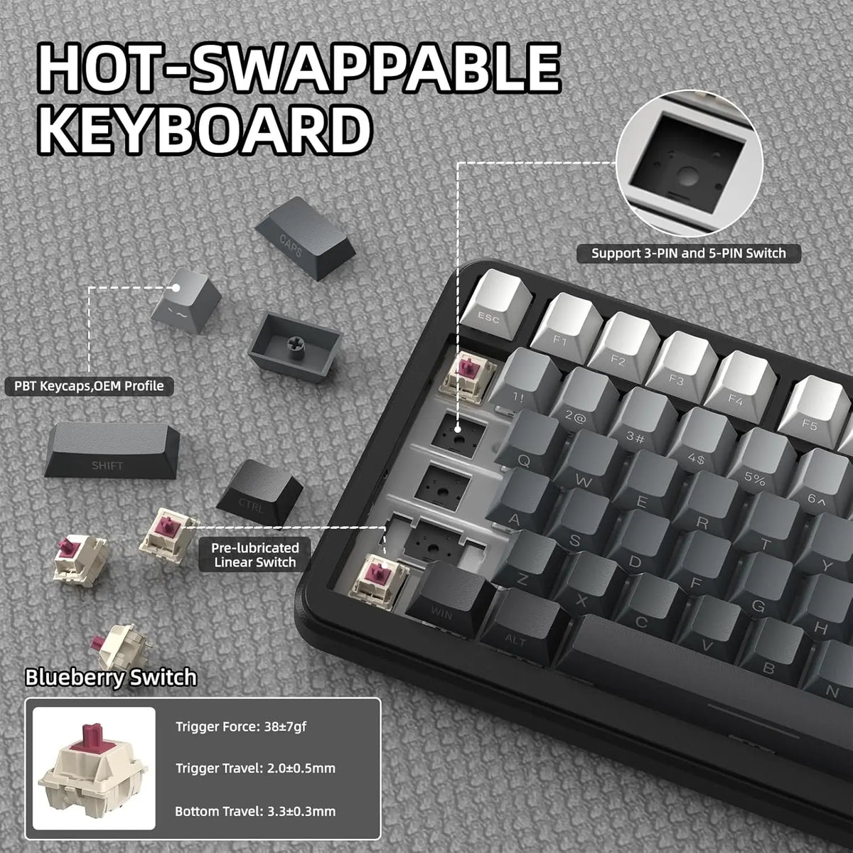 ATTACK SHARK X85Pro Wireless Mechanical Keyboard - BaseMaxCore