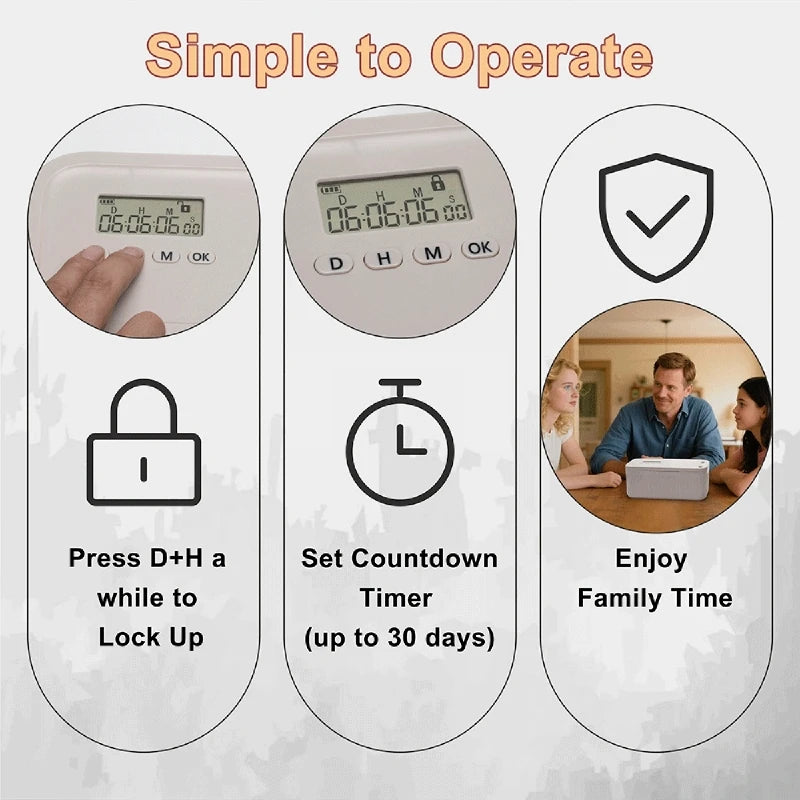 Electronic Timer Lock Box for Phone & Medicine - BaseMaxCore