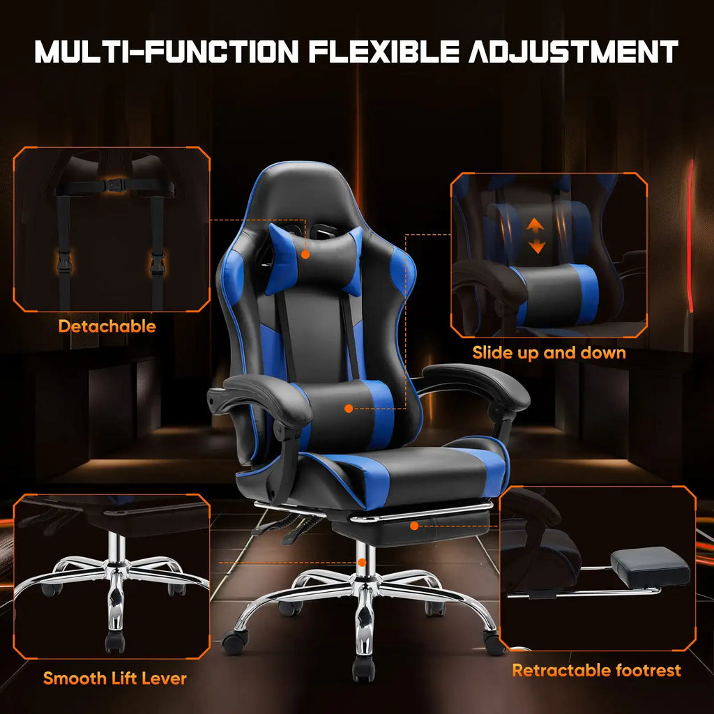 Ergonomic Racing Gaming Chair with Lumbar Support - BaseMaxCore