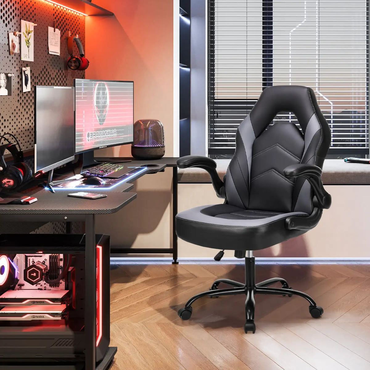 Ergonomic Gaming & Office Chair with Flip-Up Armrests - BaseMaxCore