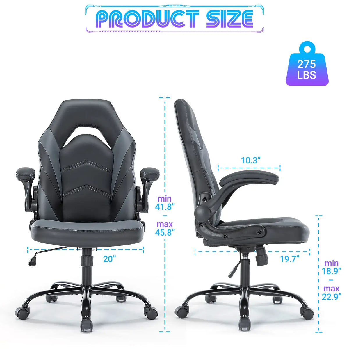 Ergonomic Gaming & Office Chair with Flip-Up Armrests - BaseMaxCore