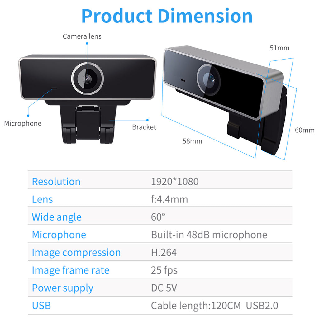 Full HD USB Webcam with Microphone - BaseMaxCore