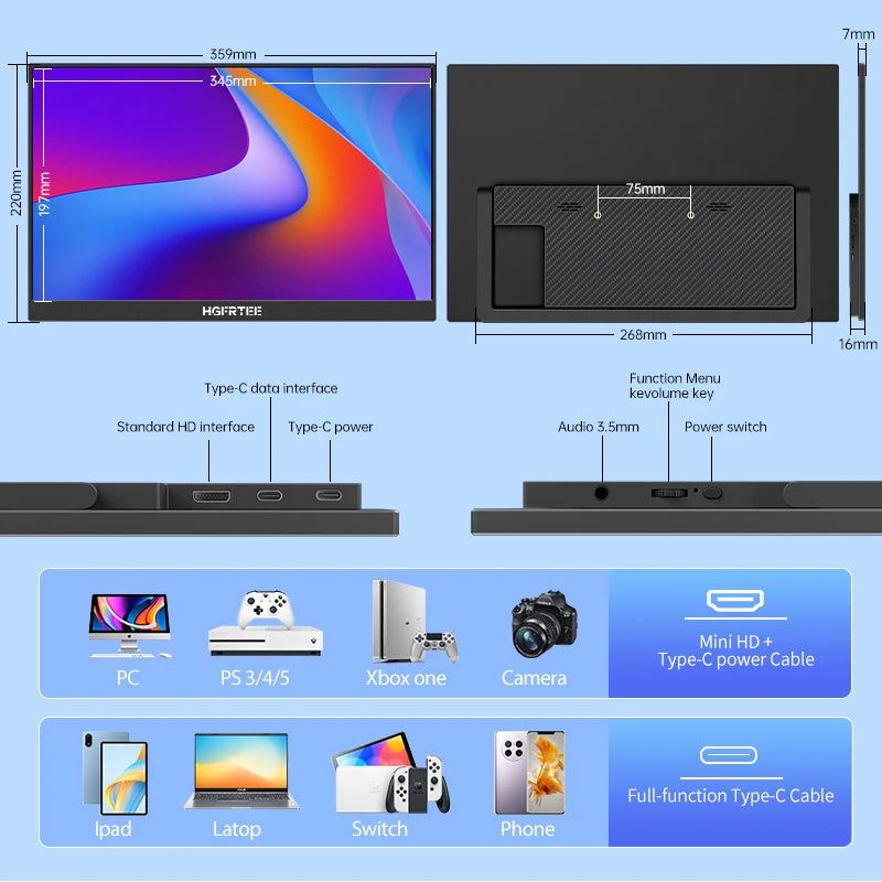 HGFRTEE Portable Monitor - BaseMaxCore