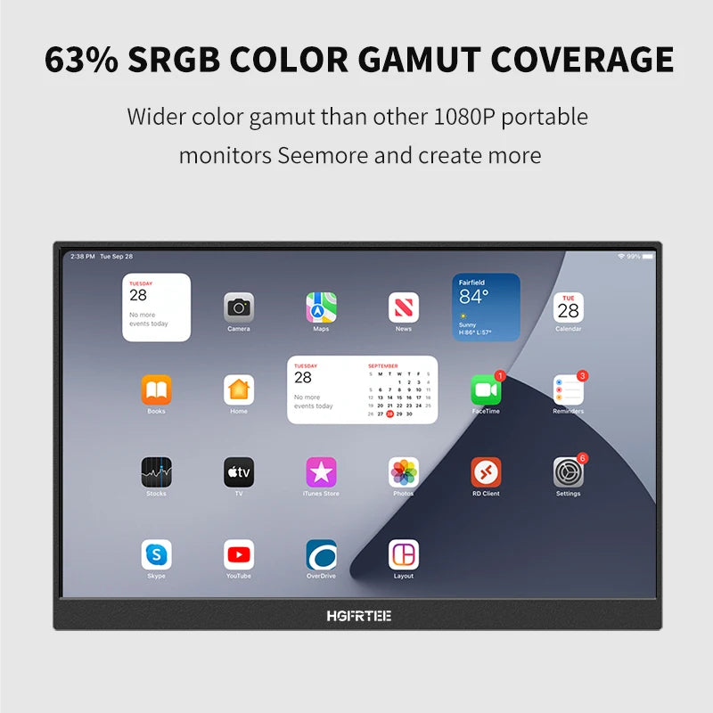 HGFRTEE Portable Monitor with Dual Speakers - BaseMaxCore