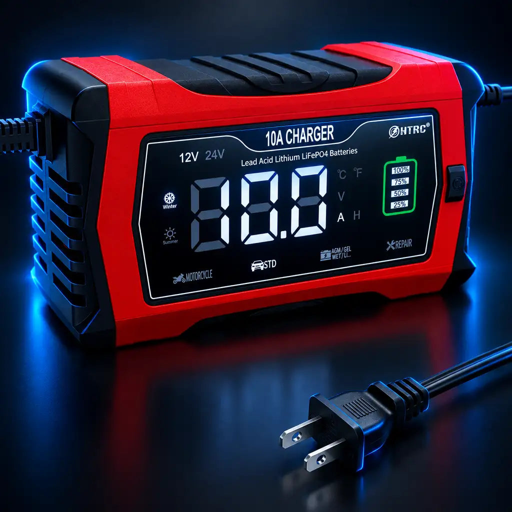 HTRC 10A/20A Smart Car Battery Charger - BaseMaxCore