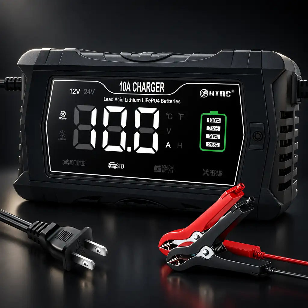 HTRC 10A/20A Smart Car Battery Charger - BaseMaxCore
