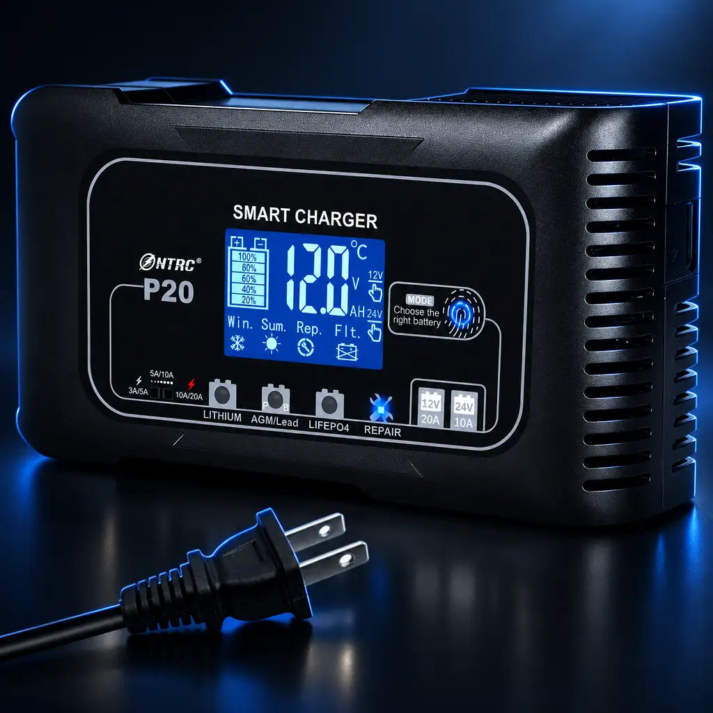 HTRC 10A/20A Smart Car Battery Charger - BaseMaxCore