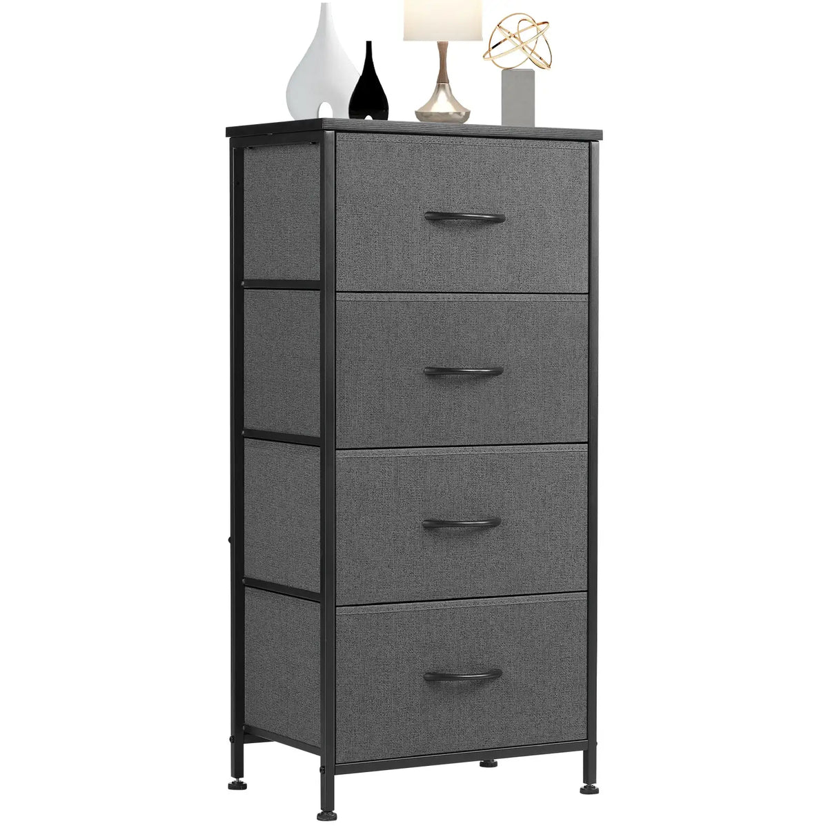 JHK 4-Drawer Fabric Dresser with Steel Frame - BaseMaxCore