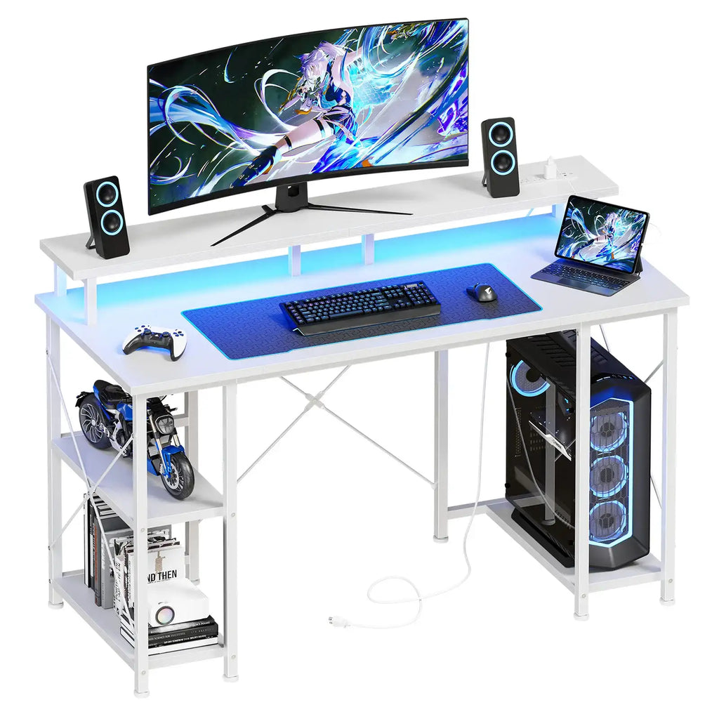JHK 48" RGB Gaming & Office Desk with Drawers - BaseMaxCore
