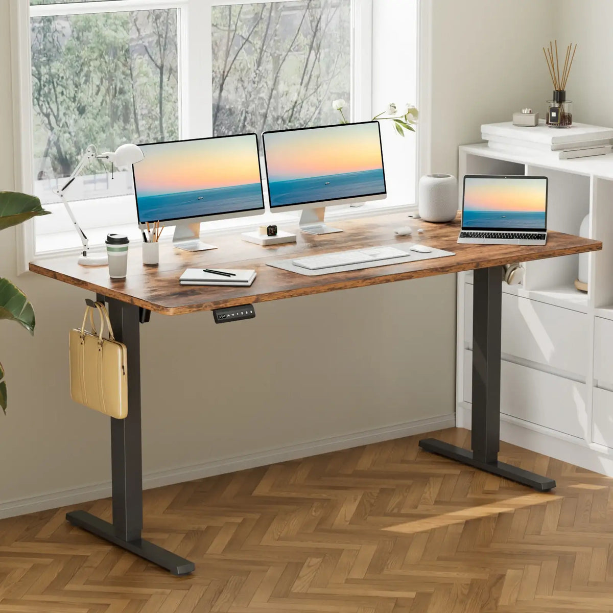 JHK 63" Electric Height Adjustable Standing Desk - BaseMaxCore