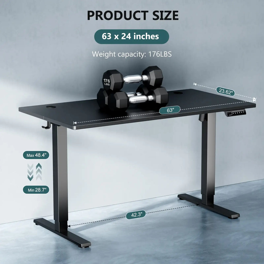 JHK 63" Electric Height Adjustable Standing Desk - BaseMaxCore