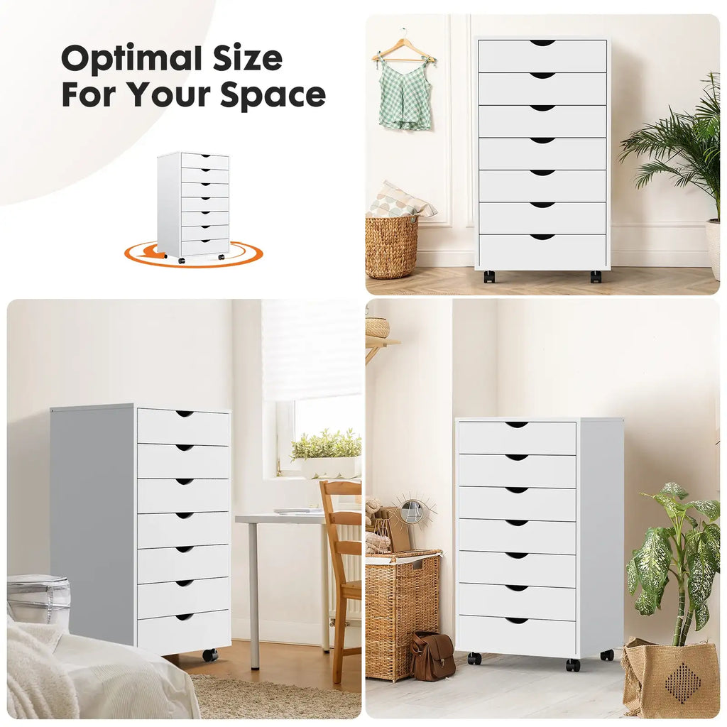 JHK 7-Drawer Rolling Storage Cabinet with Wheels - BaseMaxCore