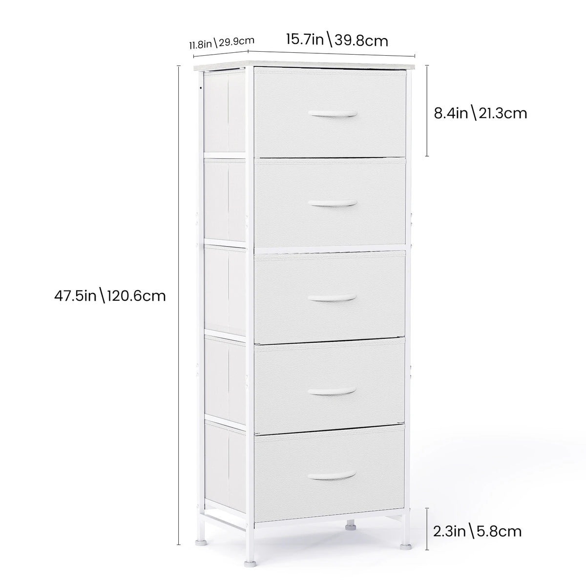 JHK Fabric Dresser with Drawers - BaseMaxCore