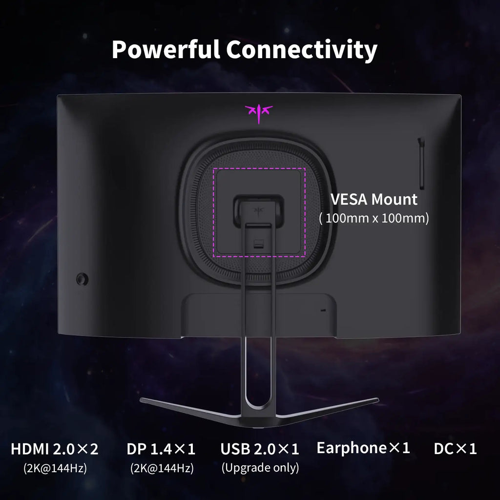 KTC 27" Curved QHD 144Hz Gaming Monitor - BaseMaxCore