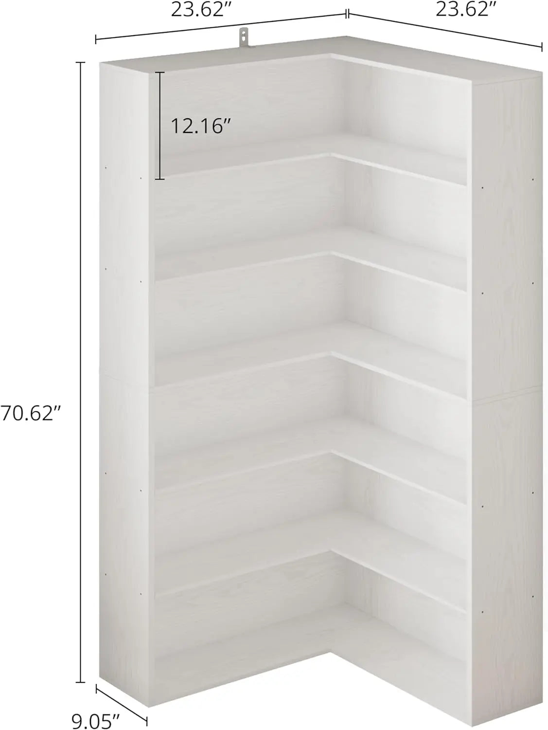 L-Shaped Corner Bookshelf with Baffles - BaseMaxCore