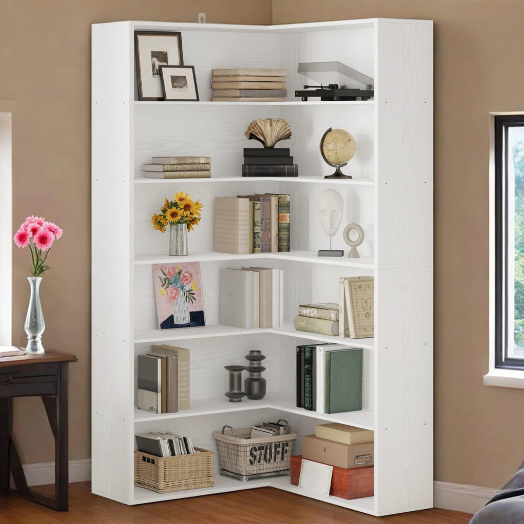 L-Shaped Corner Bookshelf with Baffles - BaseMaxCore