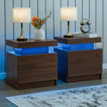 LED Nightstand Set of 2 with 2 Drawers - BaseMaxCore