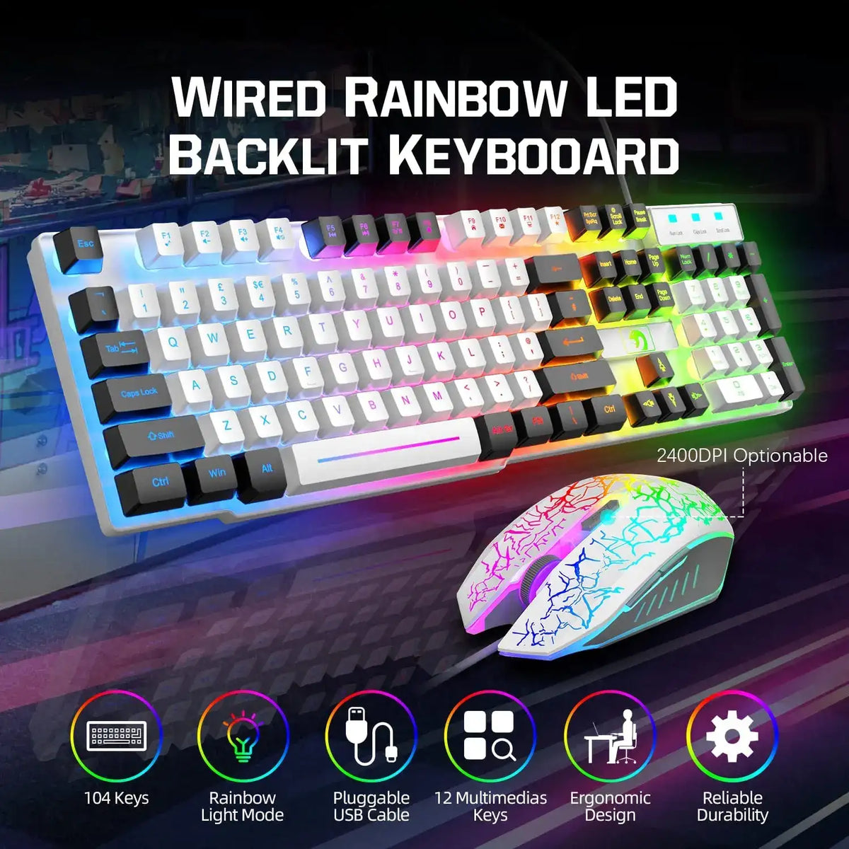 MAMBASNAKE T11 5-in-1 RGB Gaming Combo - BaseMaxCore