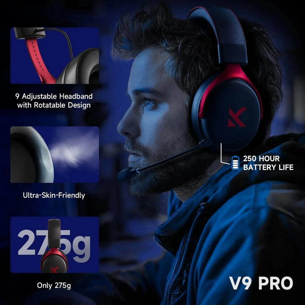 MCHOSE V9 Pro Wireless Gaming Headset - BaseMaxCore