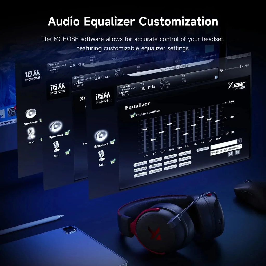 MCHOSE V9 Pro Wireless Gaming Headset - BaseMaxCore