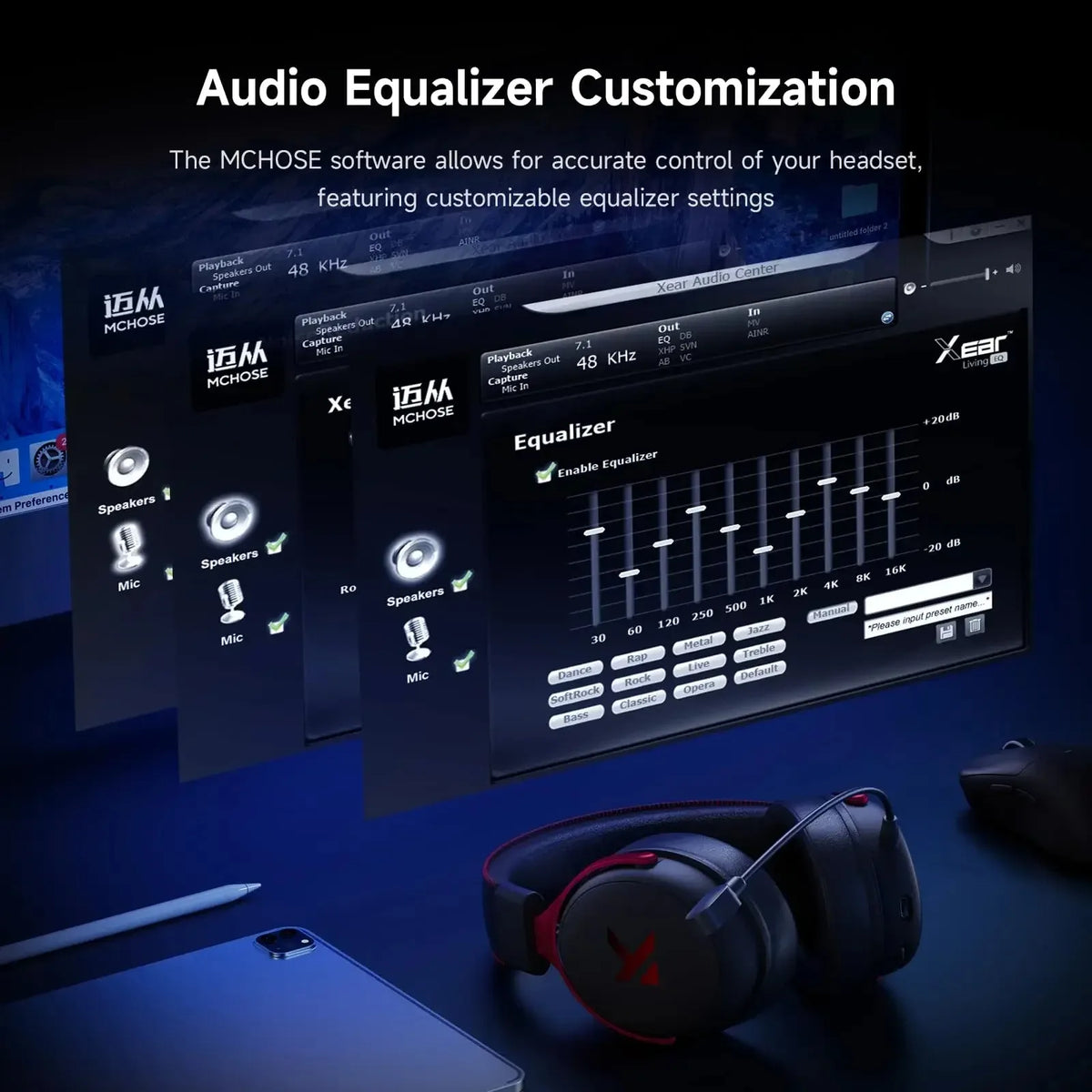 MCHOSE V9 Pro Wireless Gaming Headset - BaseMaxCore