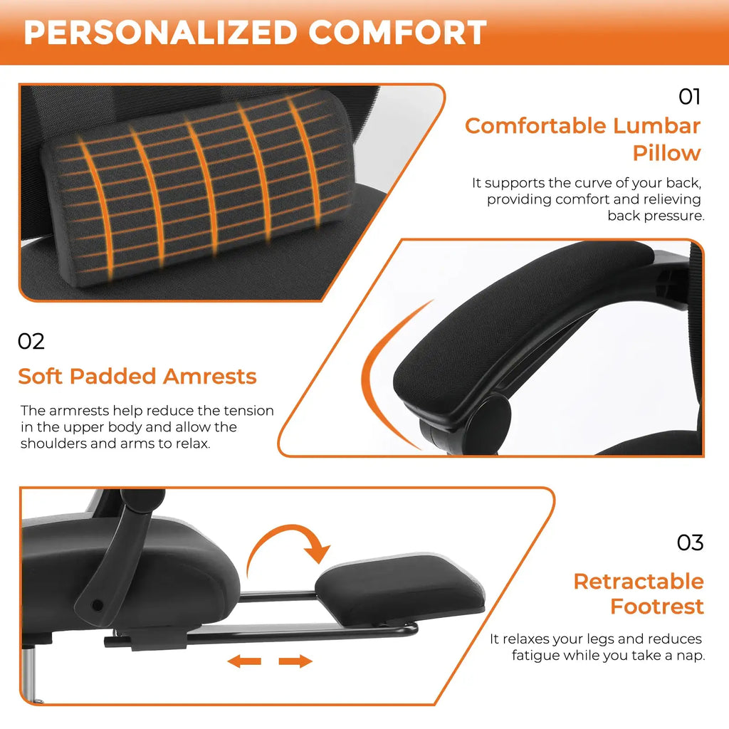 MCQ High Back Ergonomic Reclining Office & Gaming Chair - BaseMaxCore