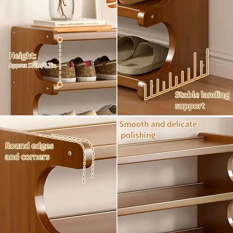 Multi-Tier Wooden Shoe Rack - BaseMaxCore