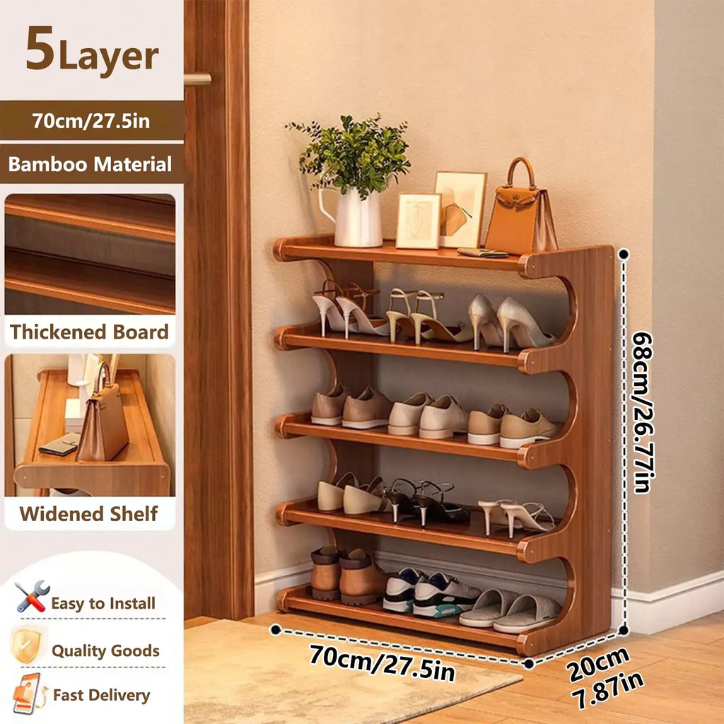 Multi-Tier Wooden Shoe Rack - BaseMaxCore