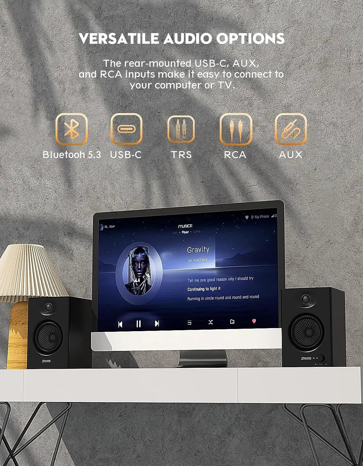 Ohayo 60W Bluetooth Bookshelf Speakers - BaseMaxCore