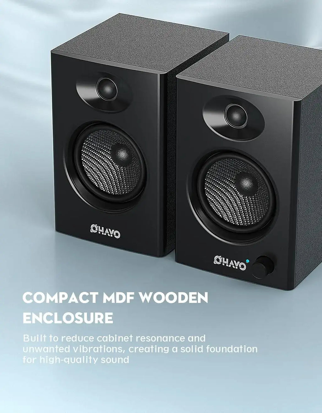 Ohayo 60W Bluetooth Bookshelf Speakers - BaseMaxCore