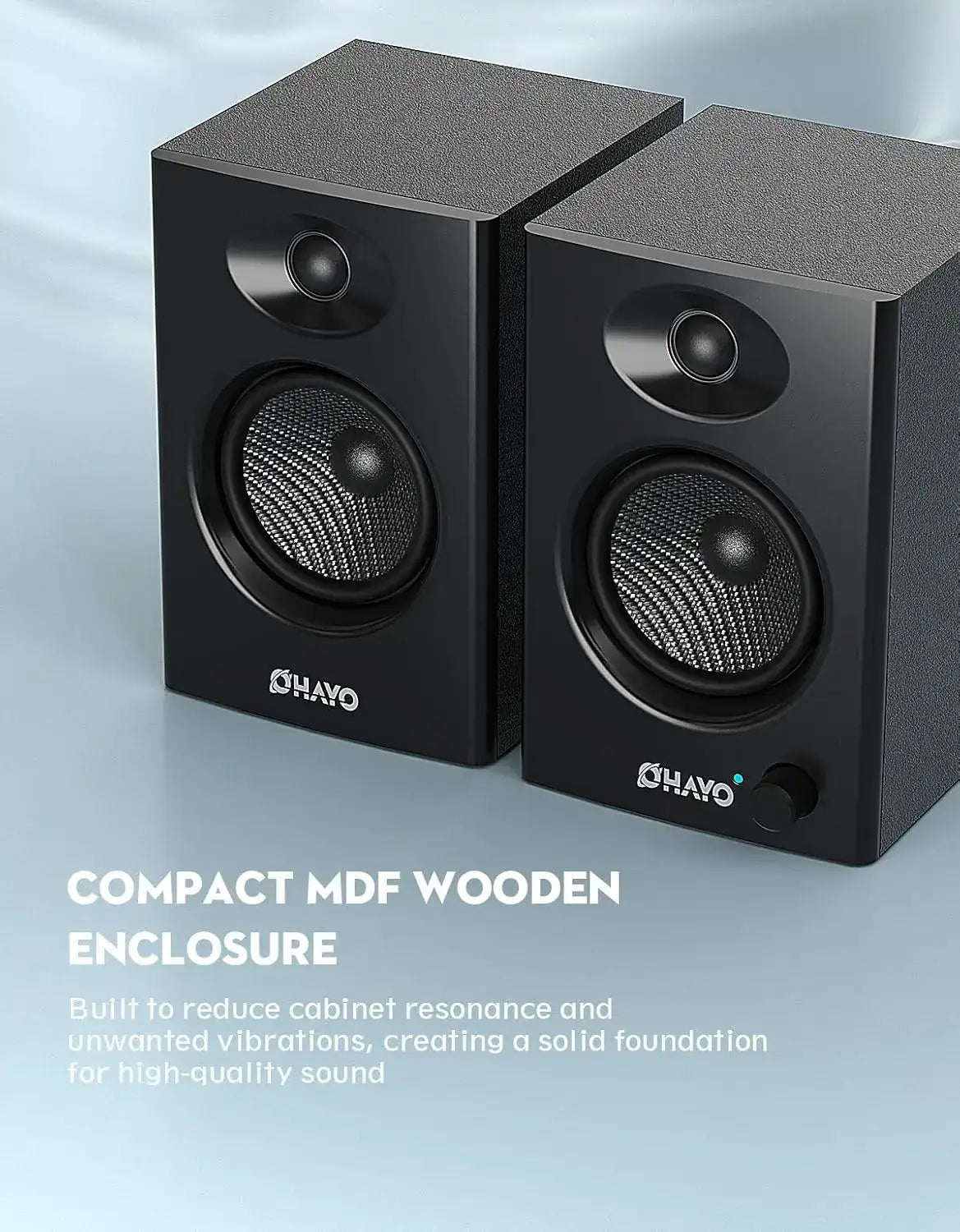 Ohayo 60W Bluetooth Bookshelf Speakers - BaseMaxCore