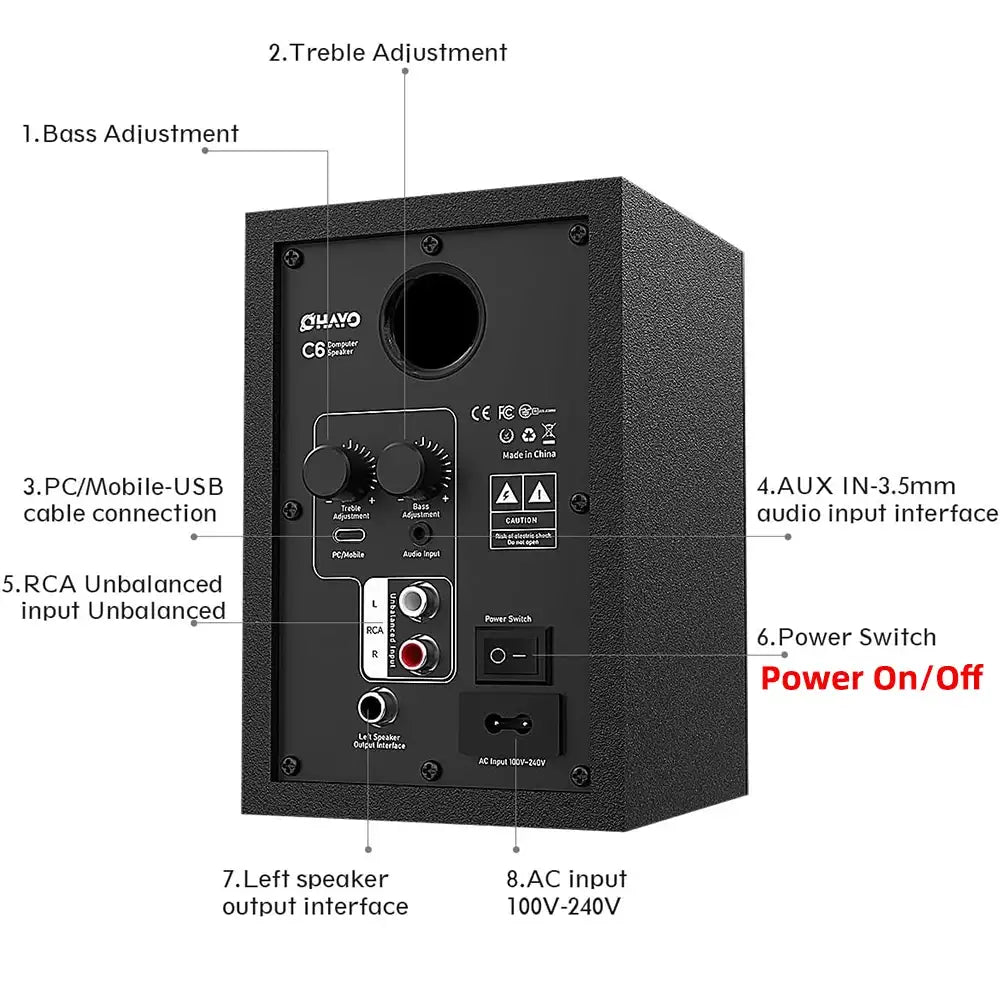 Ohayo 60W Bluetooth Bookshelf Speakers - BaseMaxCore
