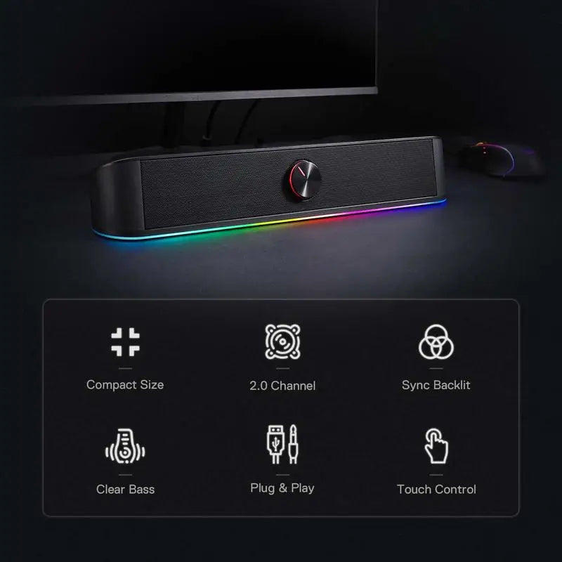 Redragon GS560 RGB Desktop Soundbar - BaseMaxCore