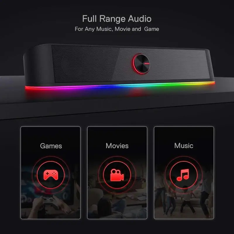 Redragon GS560 RGB Desktop Soundbar - BaseMaxCore