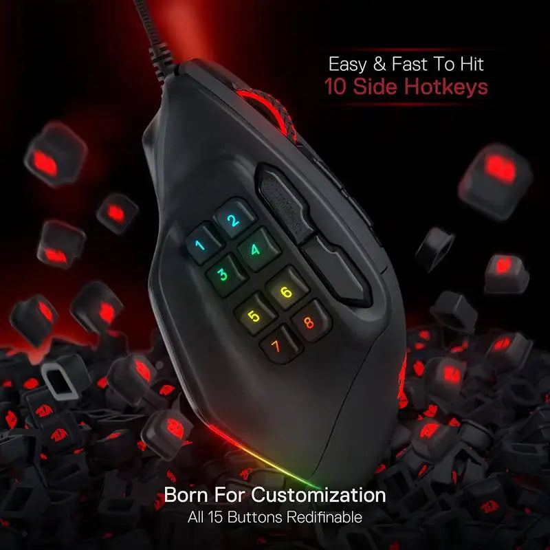 Redragon M811 Aatrox MMO Gaming Mouse - BaseMaxCore