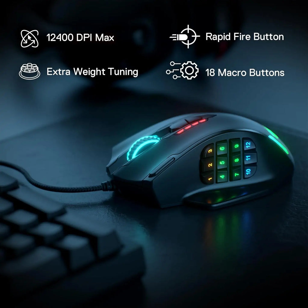Redragon M908 RGB Wired Gaming Mouse - BaseMaxCore