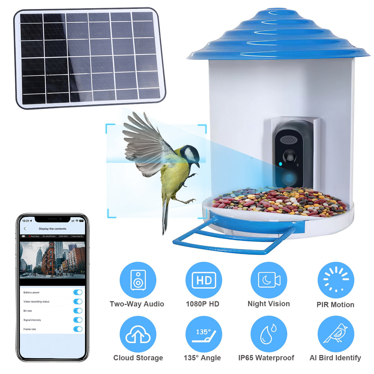 Smart Solar Bird Feeder with AI Camera - BaseMaxCore