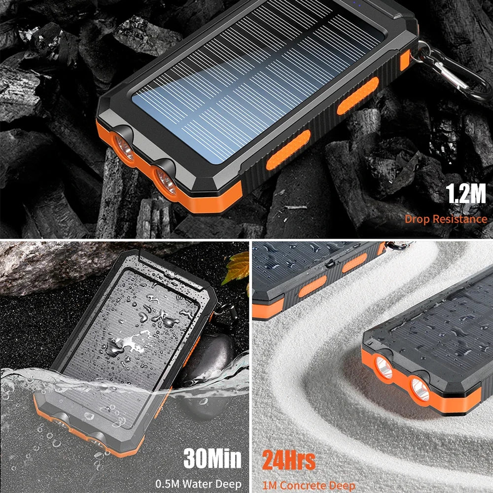 Solar Power Bank with Flashlight & Compass - BaseMaxCore