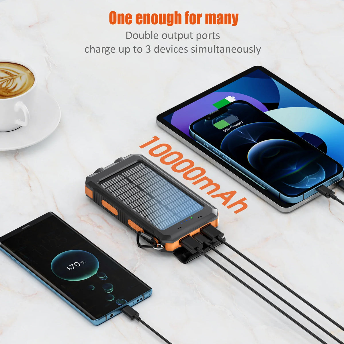 Solar Power Bank with Flashlight & Compass - BaseMaxCore