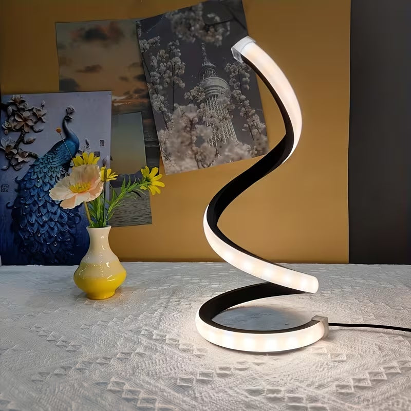 Spiral S-Curve LED USB Desk Lamp - BaseMaxCore