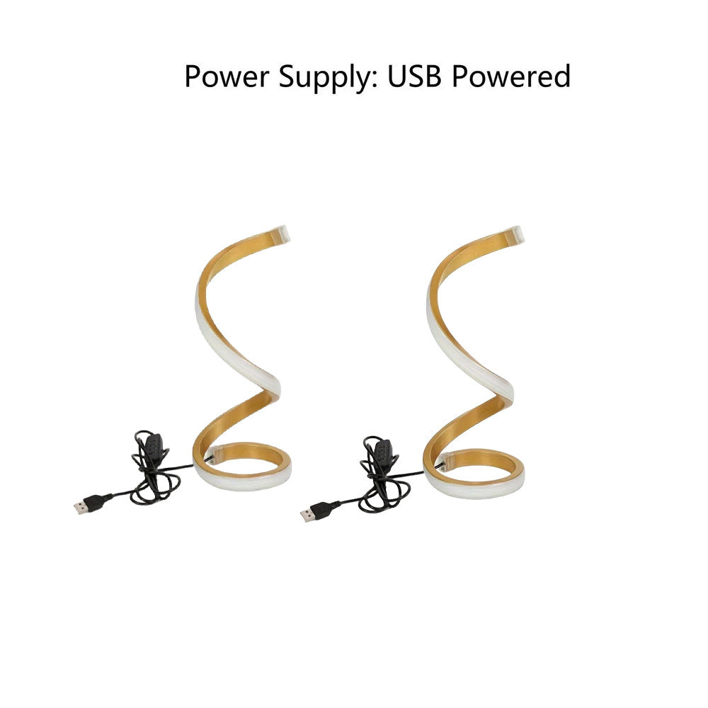 Spiral S-Curve LED USB Desk Lamp - BaseMaxCore