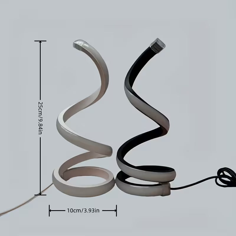 Spiral S-Curve LED USB Desk Lamp - BaseMaxCore