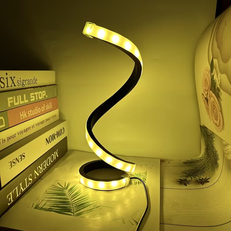 Spiral S-Curve LED USB Desk Lamp - BaseMaxCore