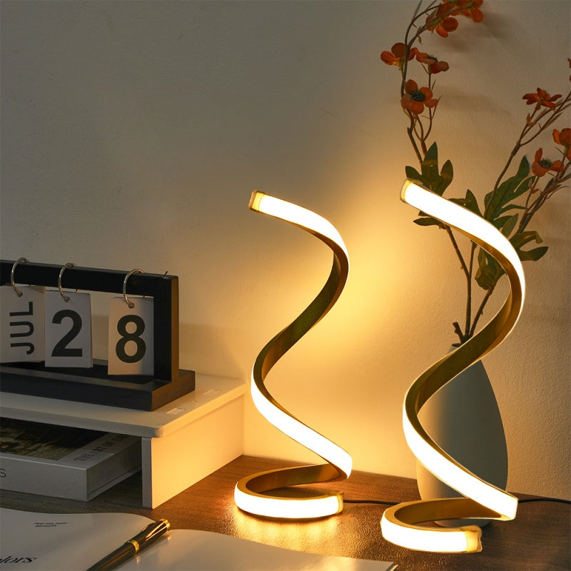 Spiral S-Curve LED USB Desk Lamp - BaseMaxCore