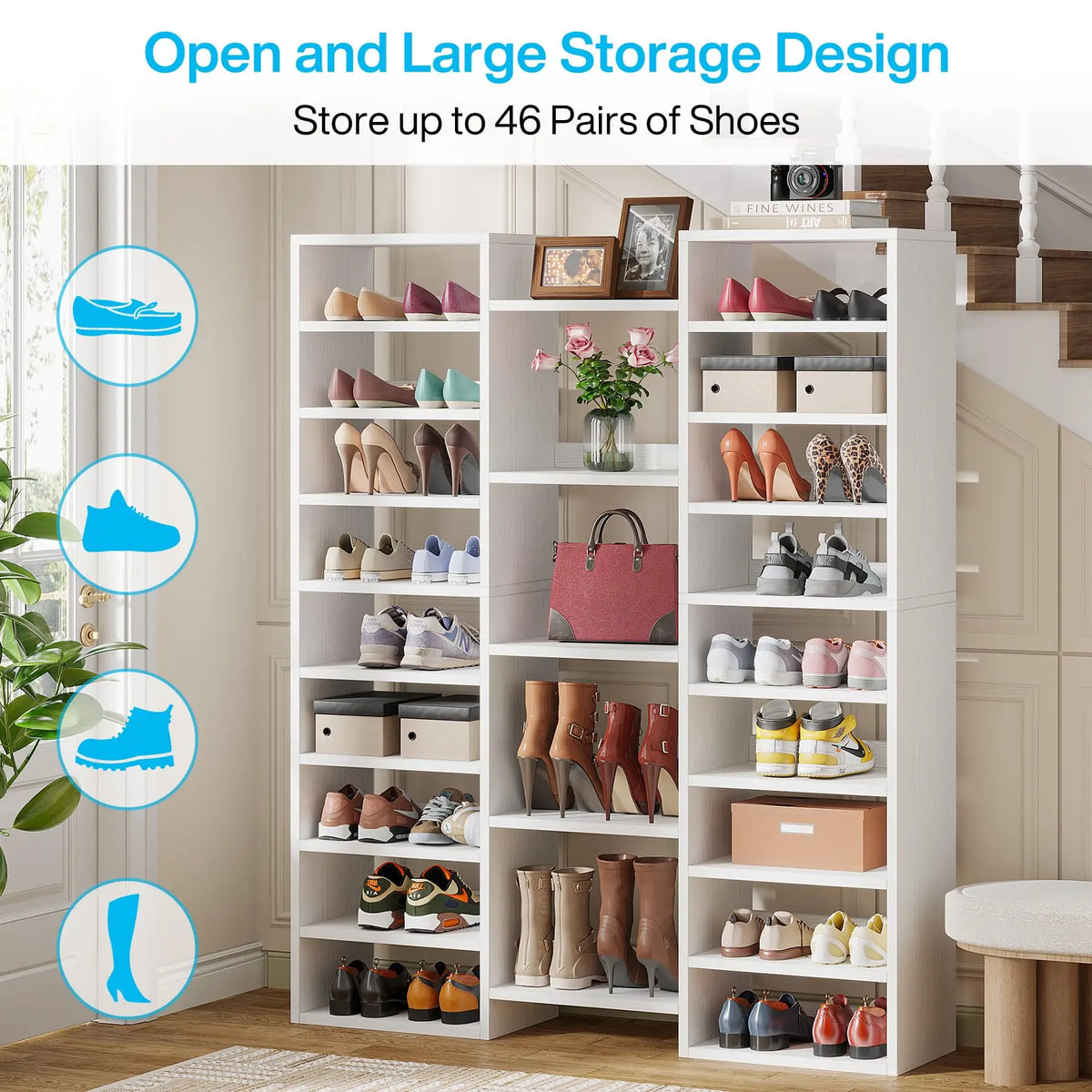 Tribesigns Tall Freestanding Shoe Rack - BaseMaxCore