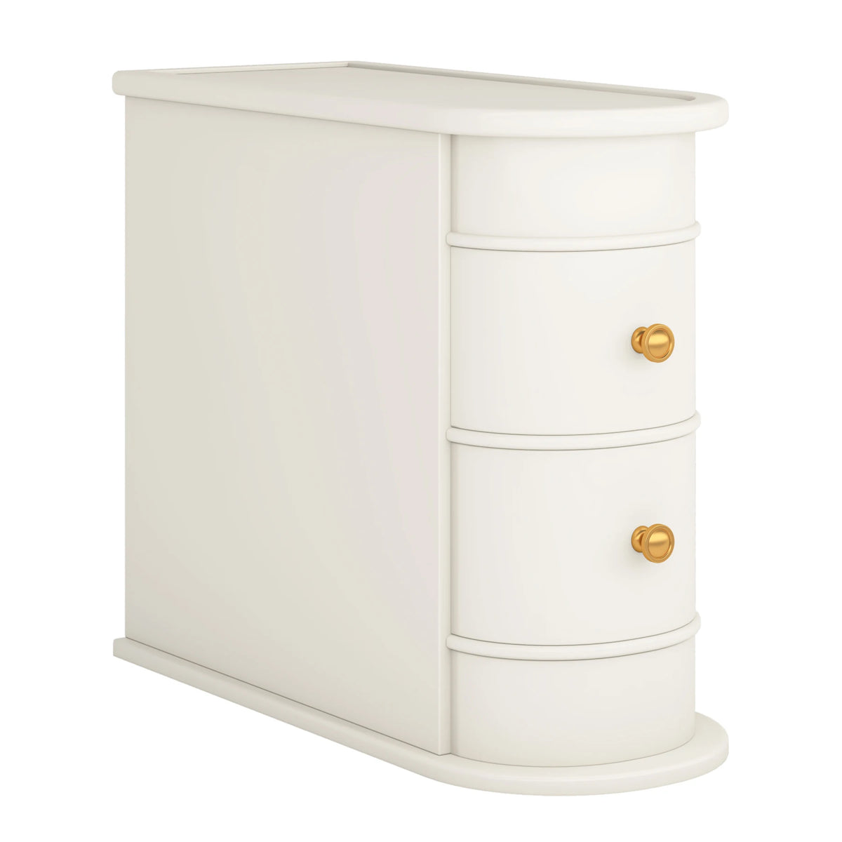 Tribesigns Round Solid Wood Bedside Table with Drawer - BaseMaxCore