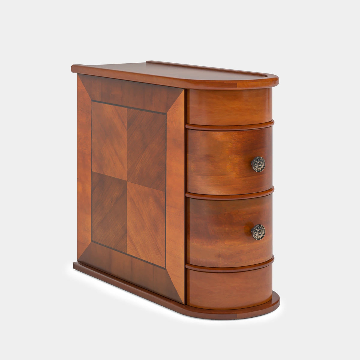 Tribesigns Round Solid Wood Bedside Table with Drawer - BaseMaxCore