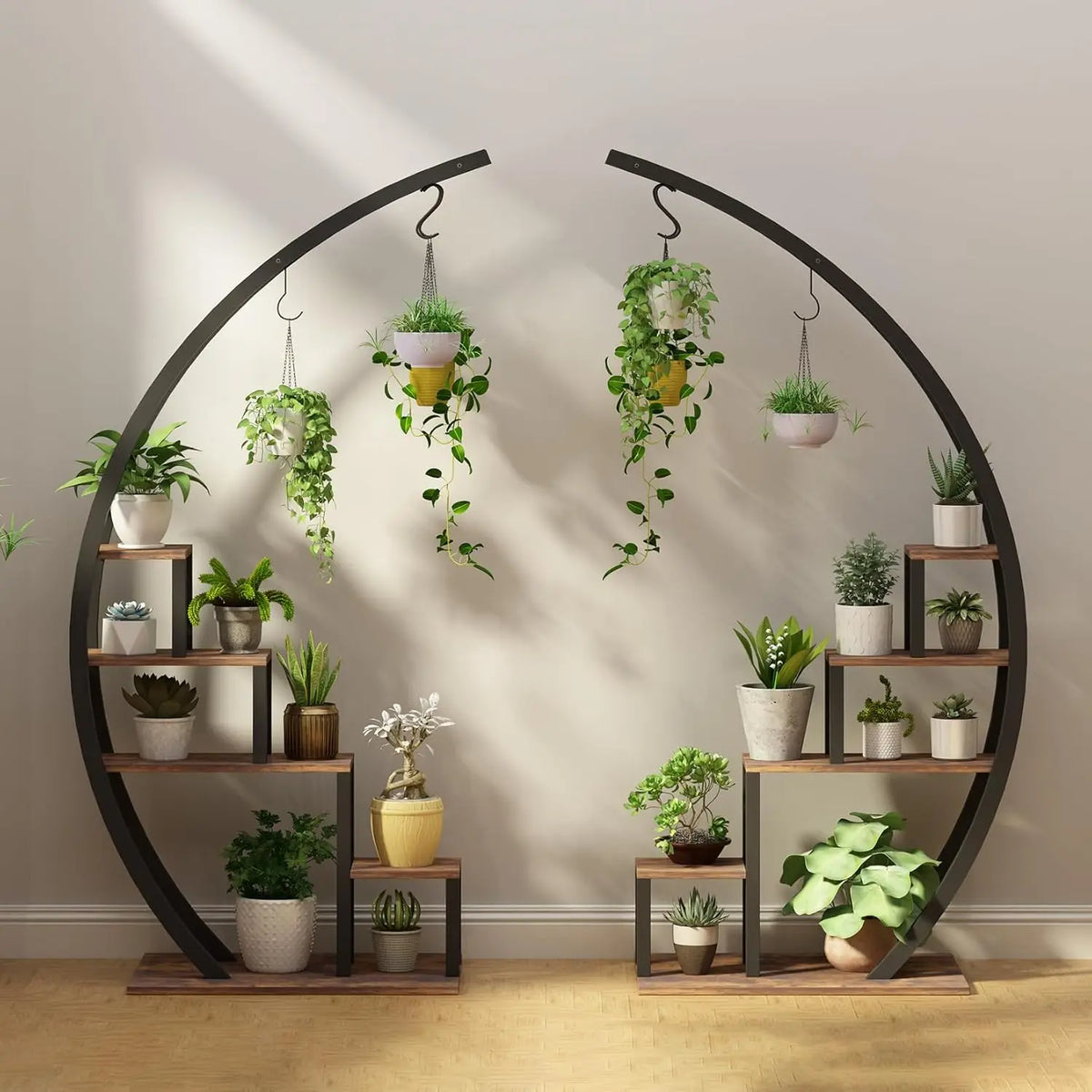 TWISTER.CK Half Moon Metal Plant Stand - BaseMaxCore