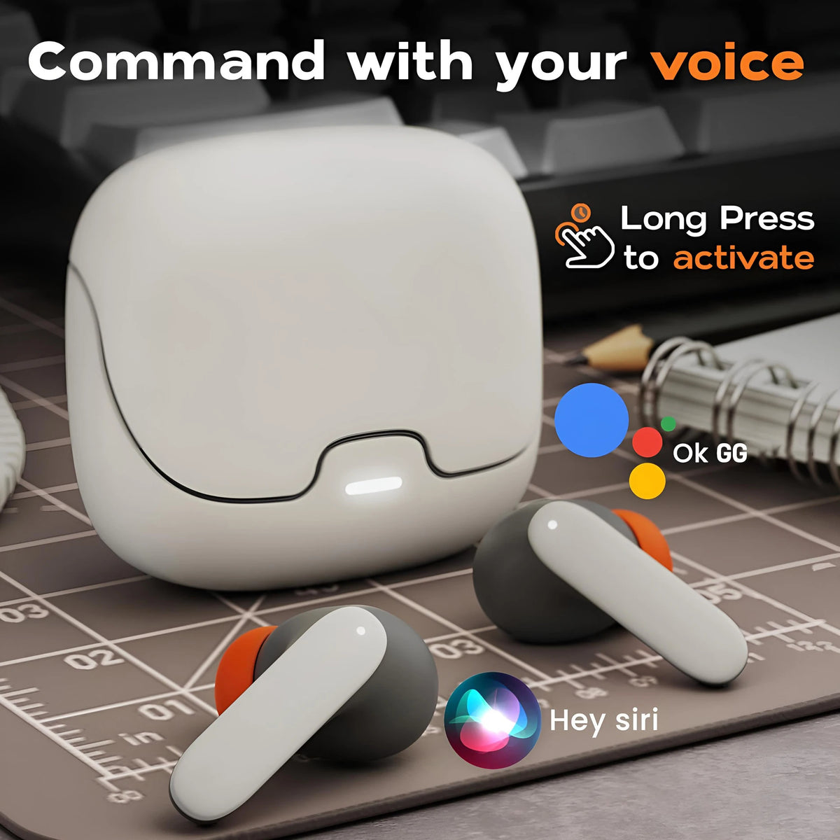 TWS Wireless Earphones with Noise Cancelling Mic - BaseMaxCore